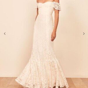 Reformation Merlot Lace Wedding Dress in Ivory